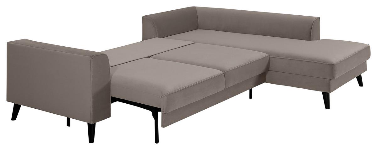 Ecksofa Mit Schlaffunktion Lumber Jack Taupe - Taupe/Wengefarben, MODERN, Textil (277/167cm) - Trendmanufaktur