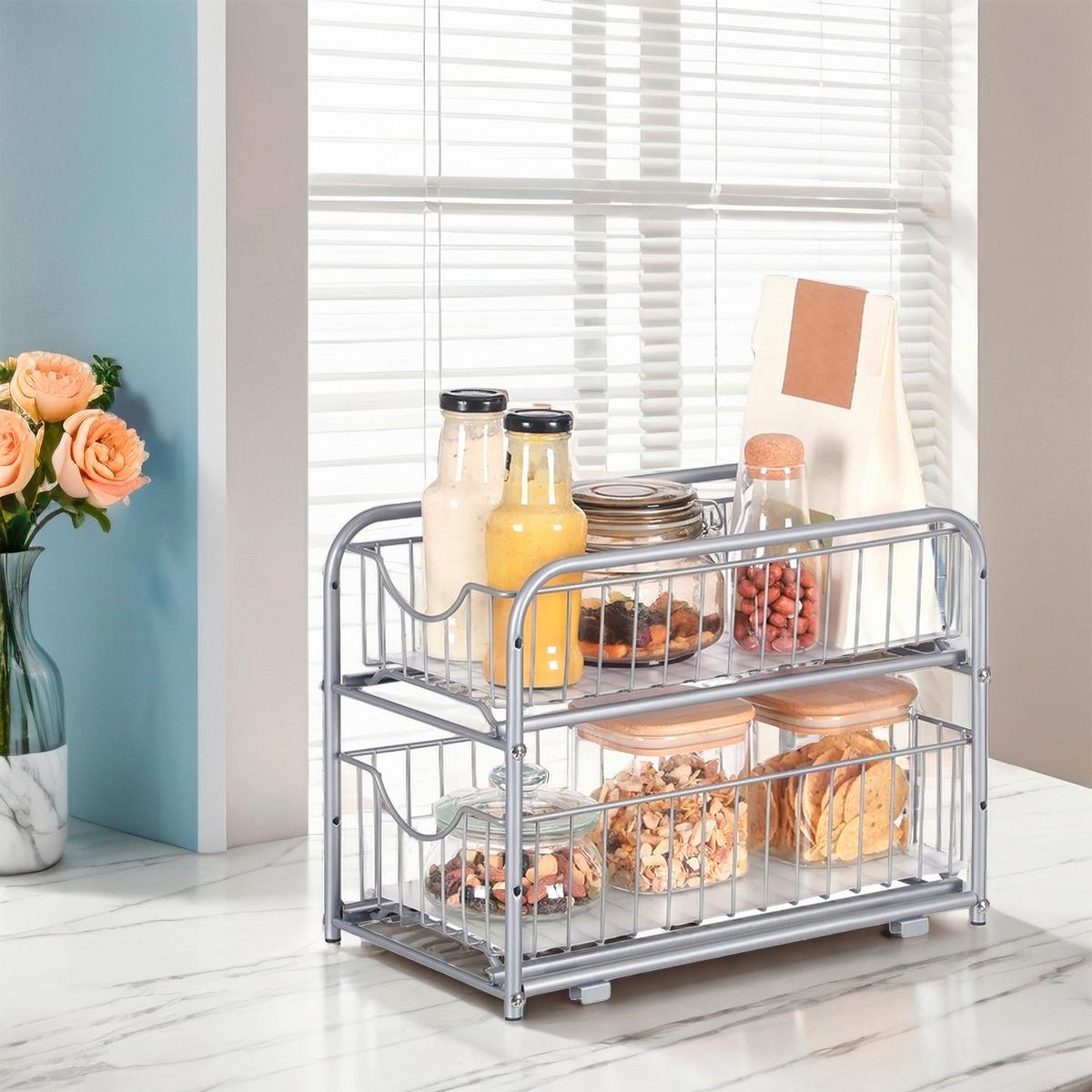 Servierwagen Silberfarben B: 36,5 Cm - Silberfarben, Basics, Metall (36,5/31,5/21cm)