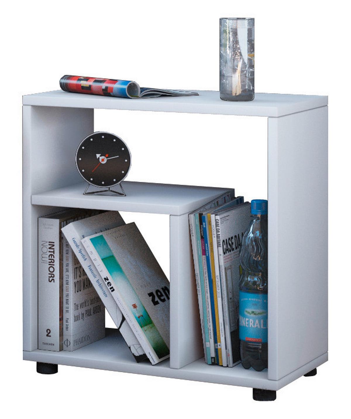 Príručný stolík Zeito š:50 CM - čierna/biela, Basics, kompozitné drevo (50/30/55cm) - MID.YOU