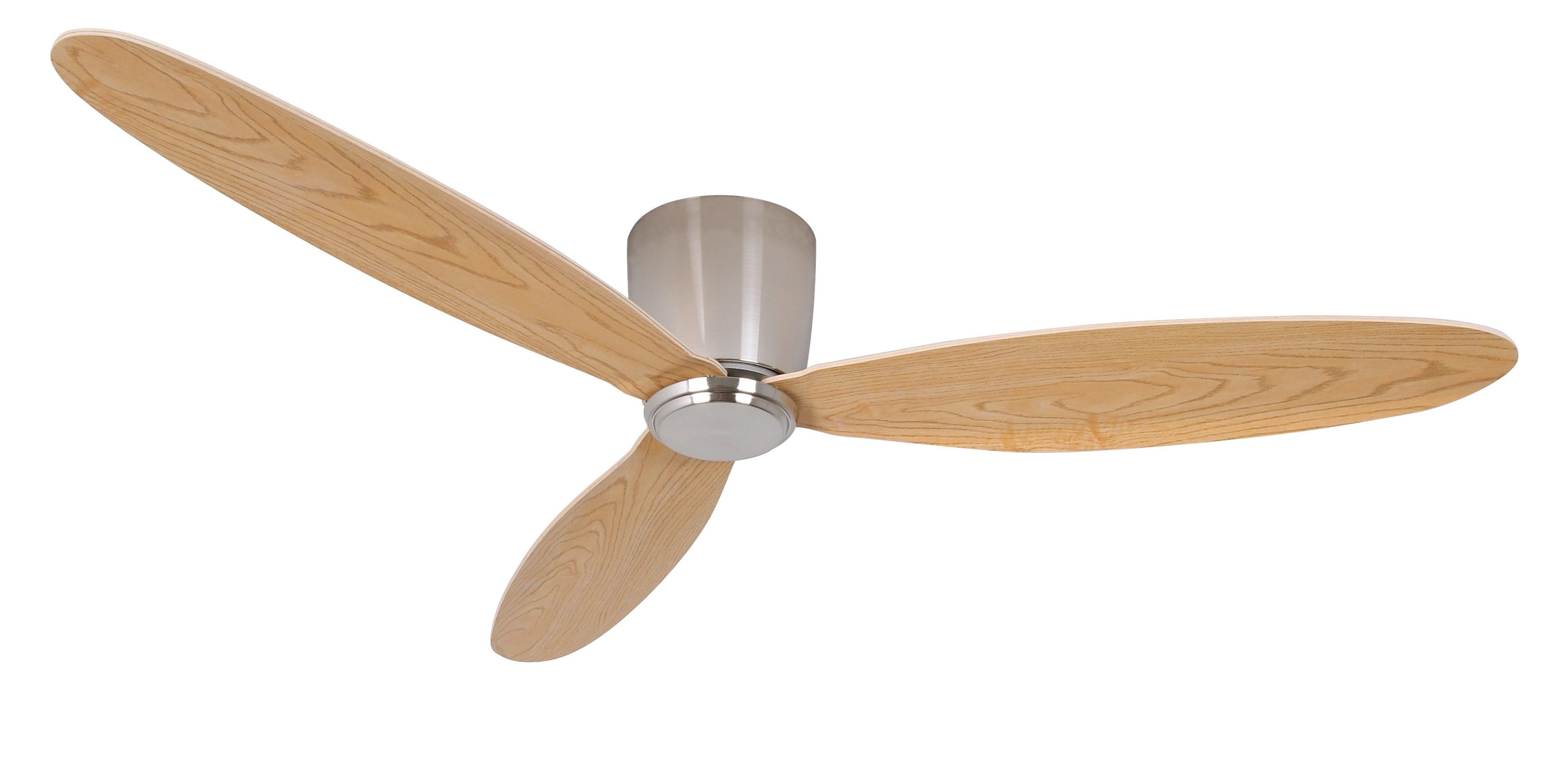Deckenventilator Airfusion Chrom 3 Flügel, geräuscharm - Chromfarben/Teakfarben, Basics, Holzwerkstoff/Kunststoff (132/19cm)