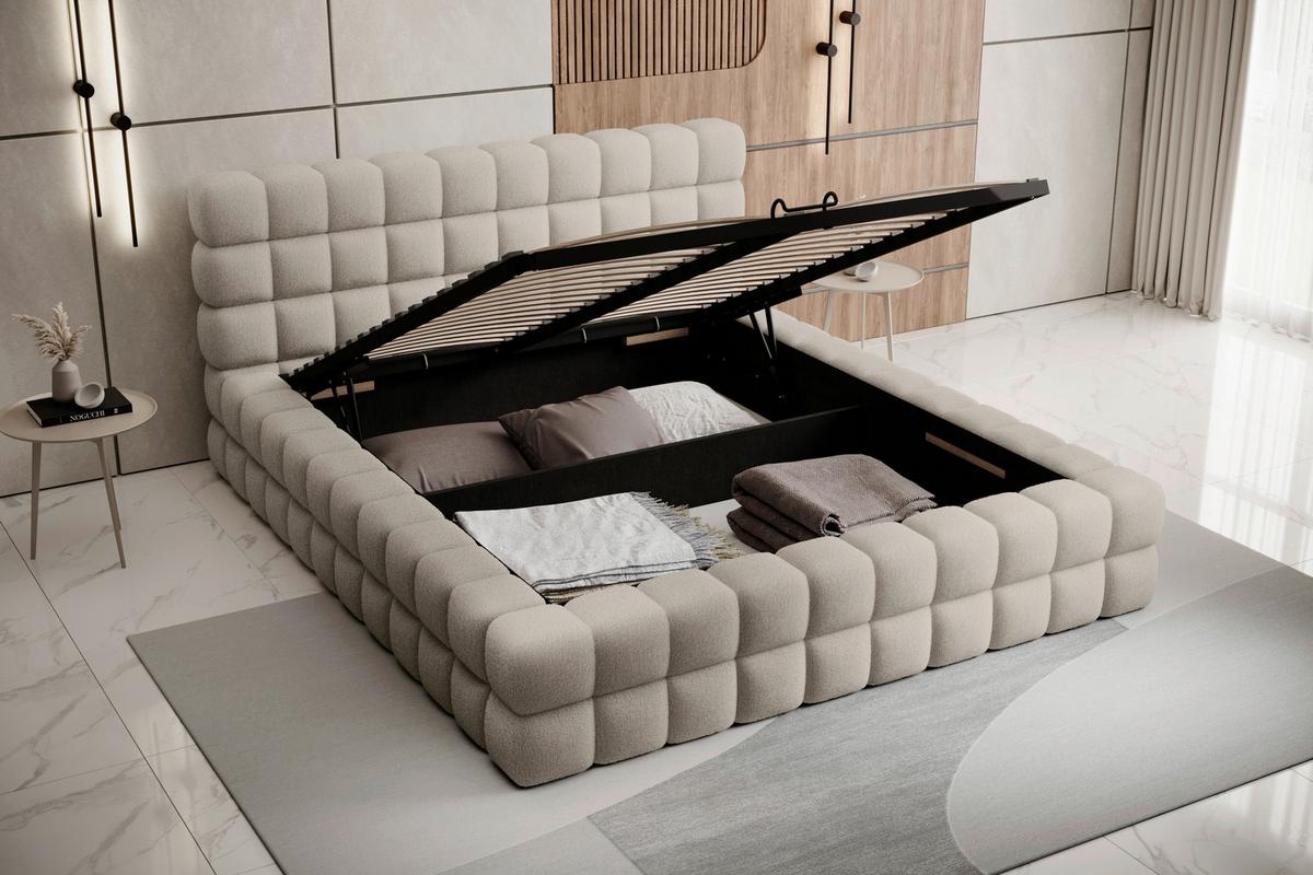 Polsterbett Dizzle Taupe Lf: 180x200 cm - Taupe/Schwarz, MODERN, Holz/Textil (180/200cm) - MID.YOU