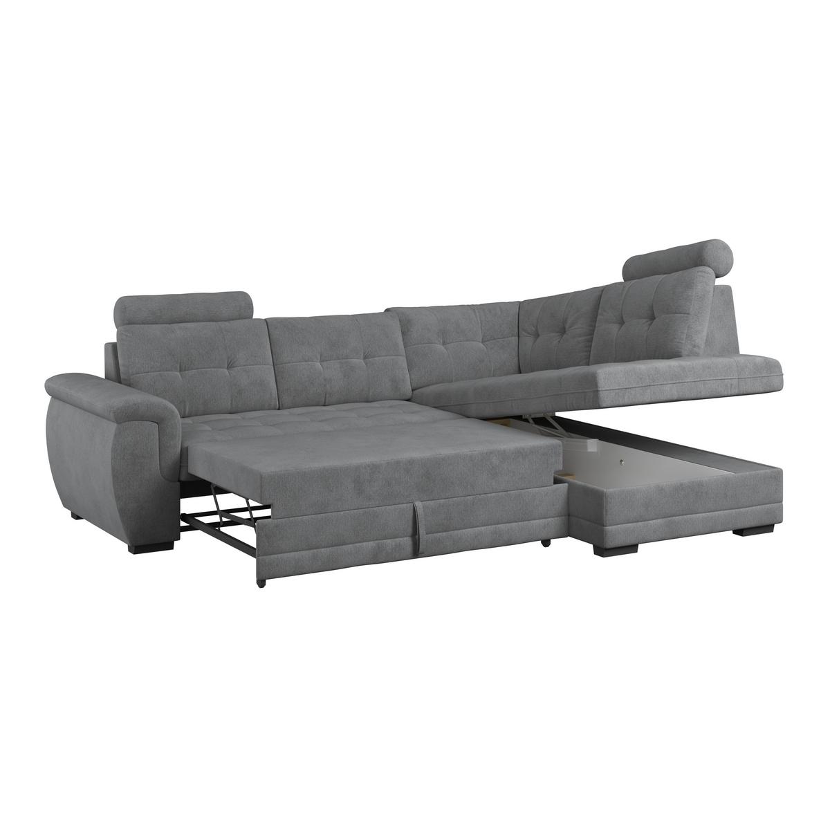 Ecksofa mit Schlaffunktion Falco new anthrazit 251x183 cm - Anthrazit/Schwarz, KONVENTIONELL, Textil (251/183cm) - Ondega