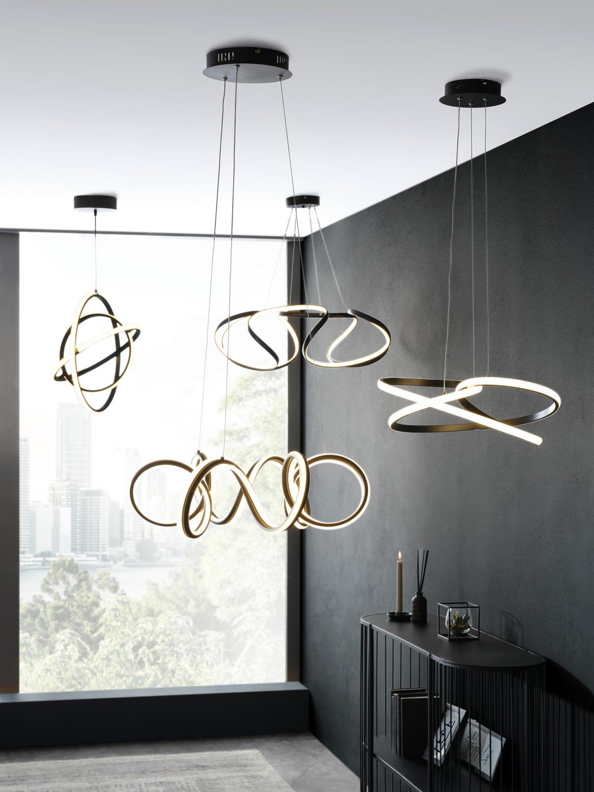 Závěsné LED svítidlo Mofer, 50/120cm, 33 Watt - černá, Moderní, kov/plast (50/120cm) - Premium Living
