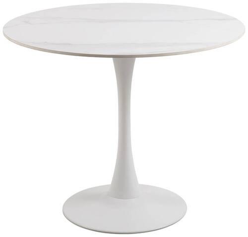 Jídelní stůl MALTA bílý 90cm - bílá, Trend, kov/keramika (90/75cm) - MID.YOU