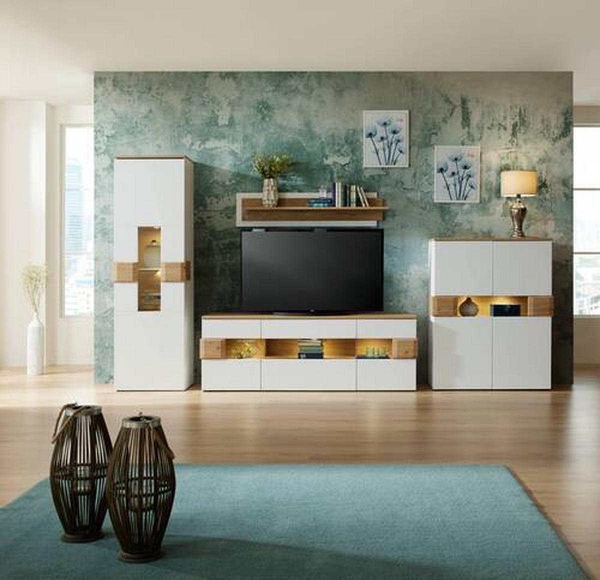 VYSOKÁ KOMODA DIMITRI - Moderní, kompozitní dřevo/plast (100/128/42cm)