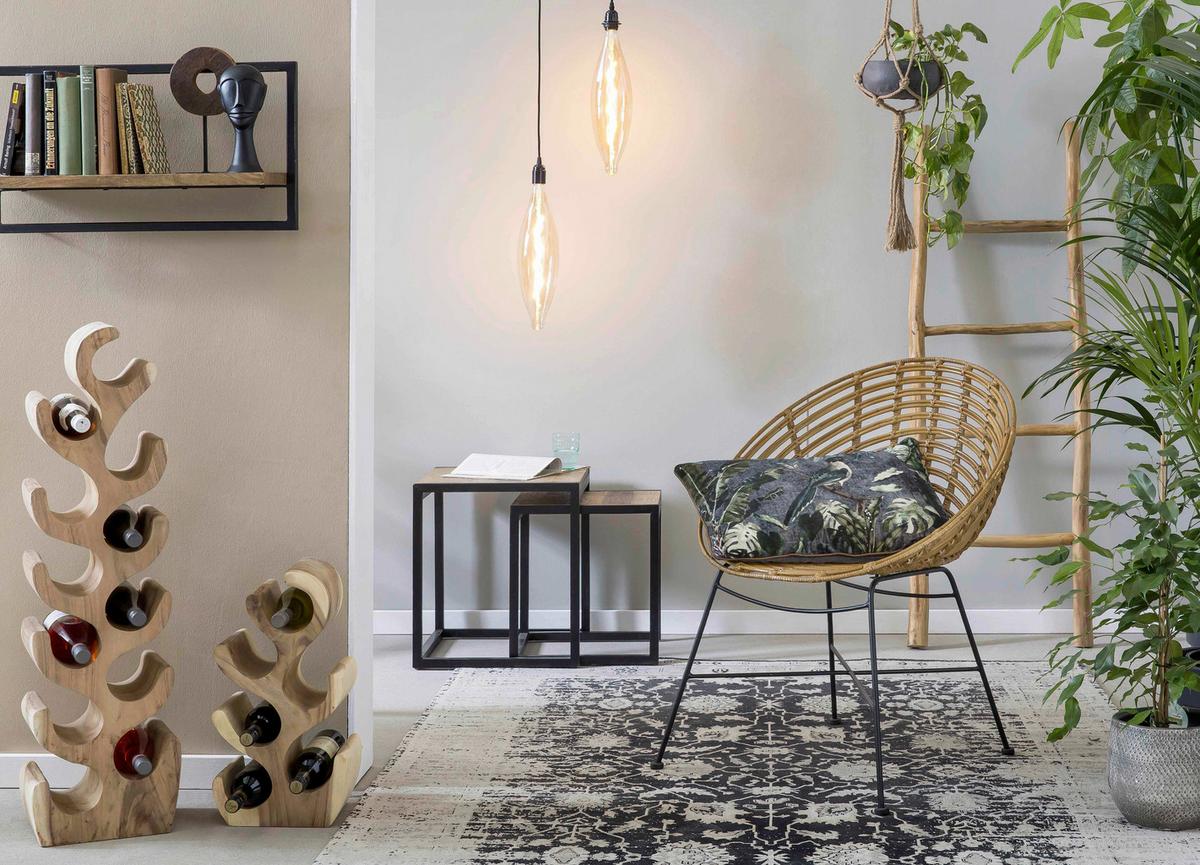 Dekoleiter Teakholz B: 50cm - Naturfarben, Design, Holz (50/150/5cm) - MID.YOU