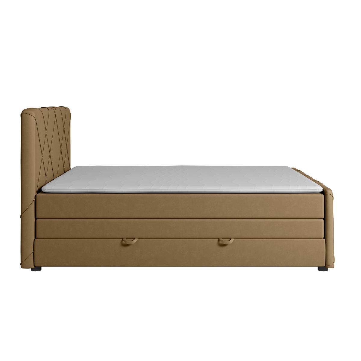 Boxspringbett mit Bettkasten Cordoba 180x200 cm Beige - Beige/Schwarz, MODERN, Holz/Kunststoff (180/200cm) - MID.YOU