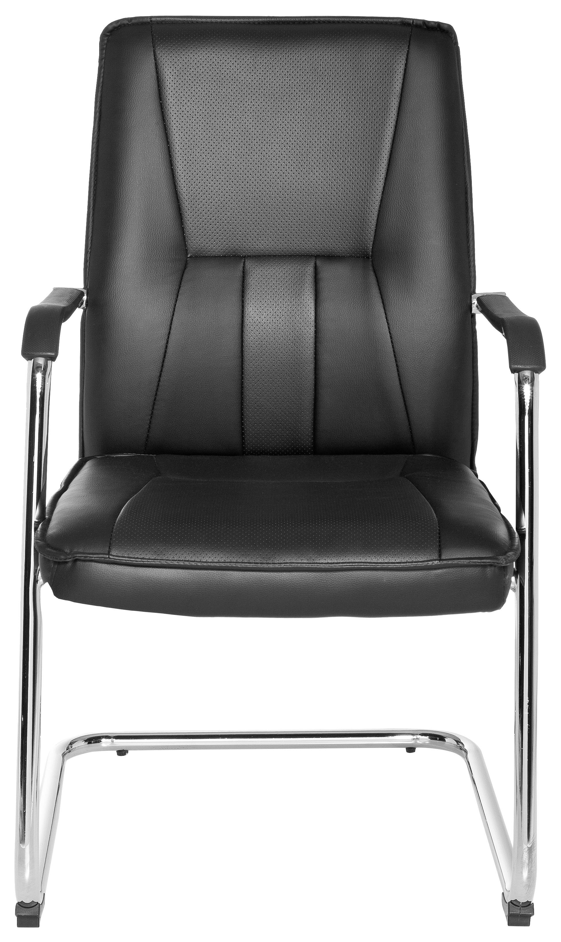 Besucherstuhl Tila V Schwarz - Chromfarben/Schwarz, MODERN, Kunststoff/Textil (56/97/46cm) - MID.YOU