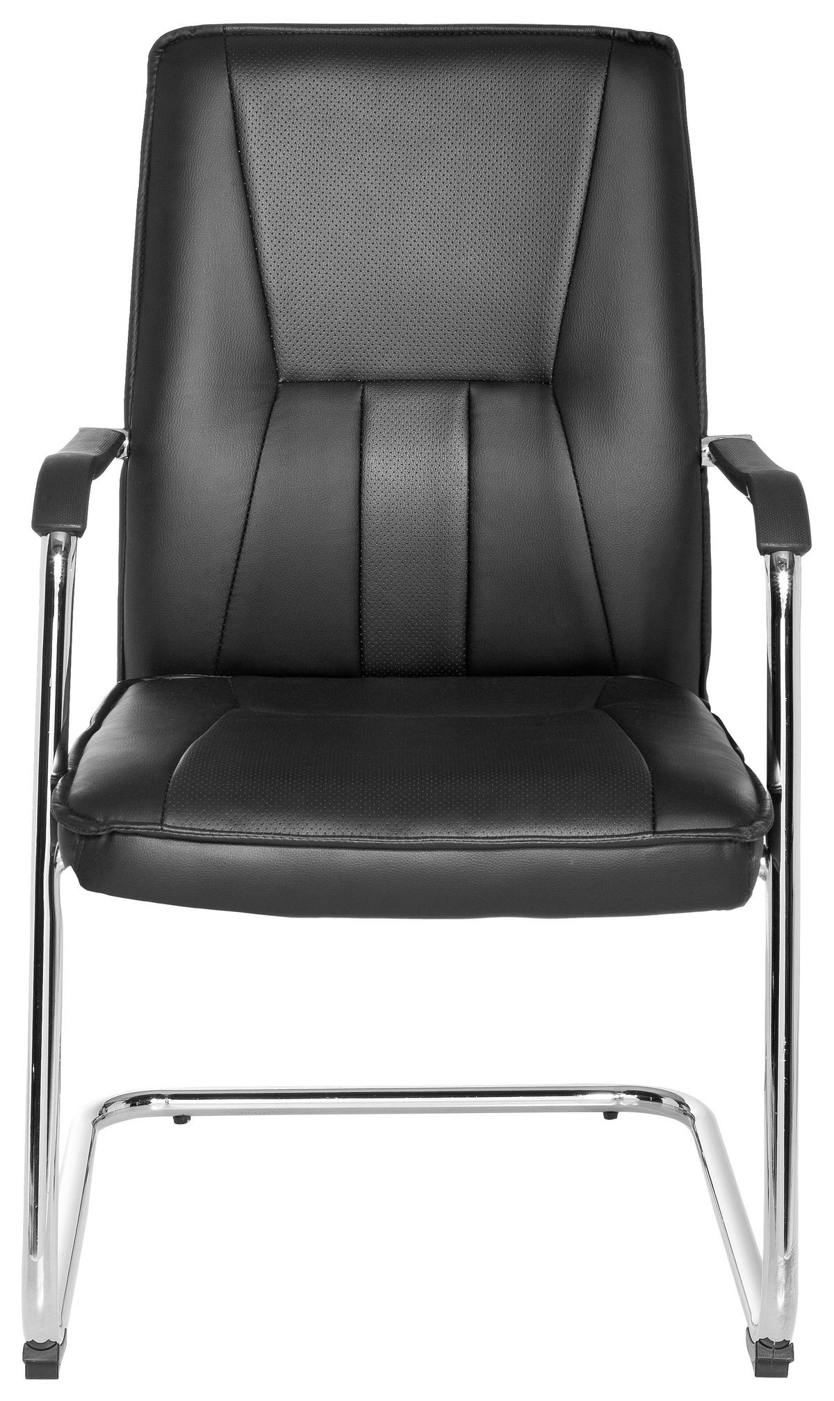 Besucherstuhl Tila V Schwarz - Chromfarben/Schwarz, MODERN, Kunststoff/Textil (56/97/46cm) - MID.YOU