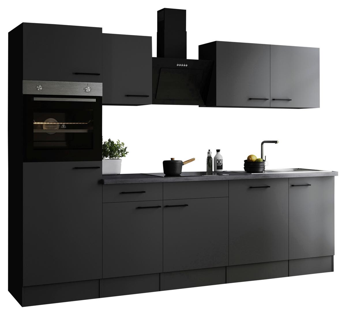 Küchenblock Oliver Dunkelgrau B: 280 Cm - Dunkelgrau/Grau, Design, Holzwerkstoff (280cm) - Respekta