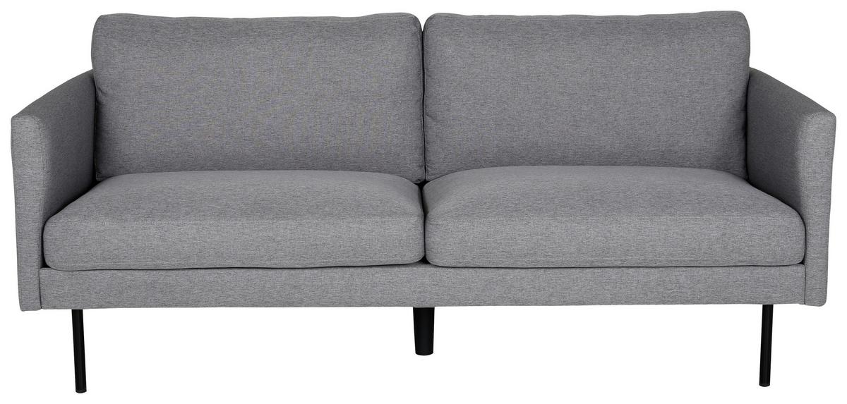 2-Sitzer-Sofa Zoom - Schwarz/Grau, Design, Textil/Metall (180/78/80cm) - Livetastic
