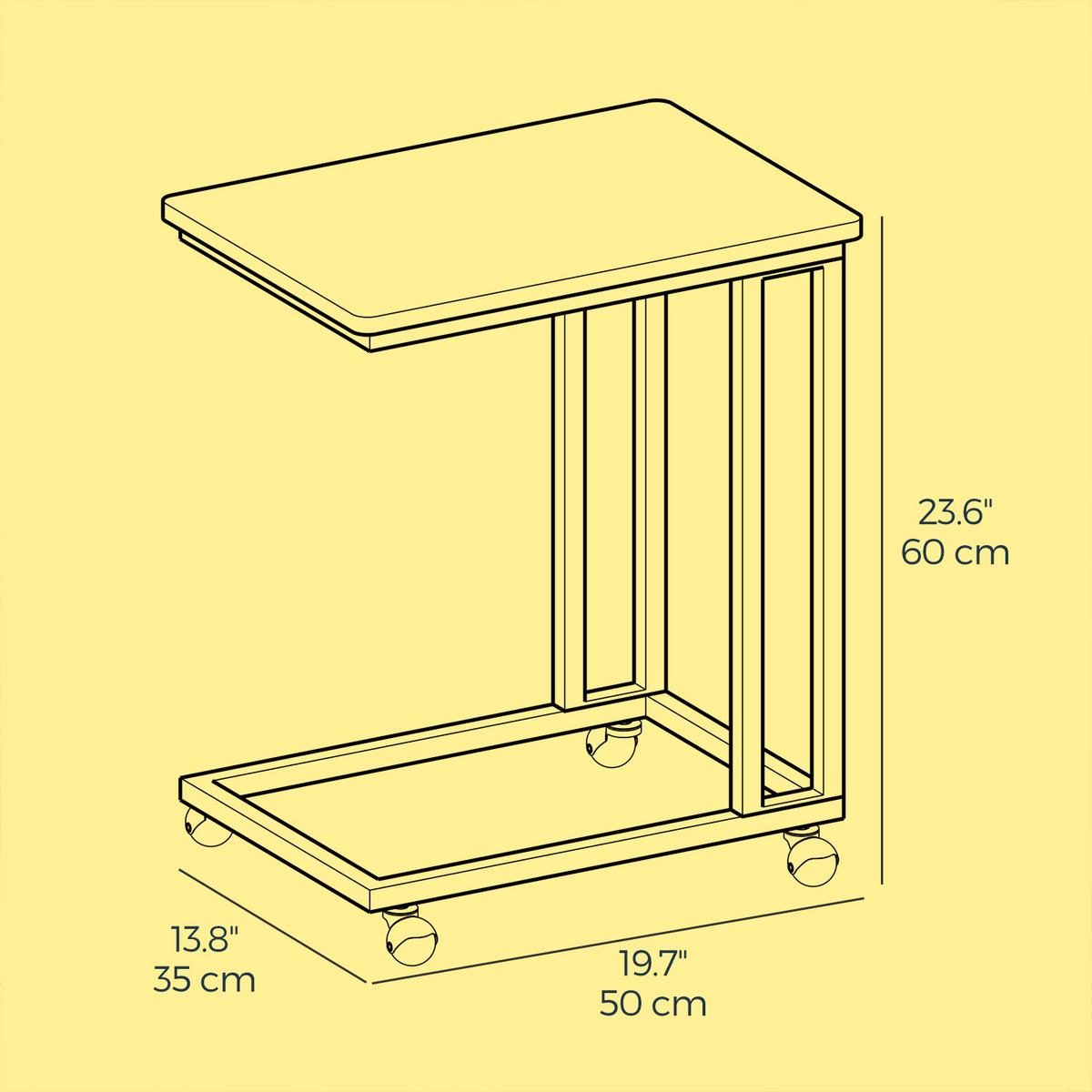 Beistelltisch Schwarz B: 50 Cm - Schwarz, Trend, Holzwerkstoff/Metall (50/56/35cm) - MID.YOU