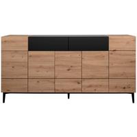 Sideboard Dekor Mit 2 Laden 180 cm Nola 003054 Schwarz - Eichefarben/Schwarz, KONVENTIONELL, Holzwerkstoff (180/90/42cm) - MID.YOU
