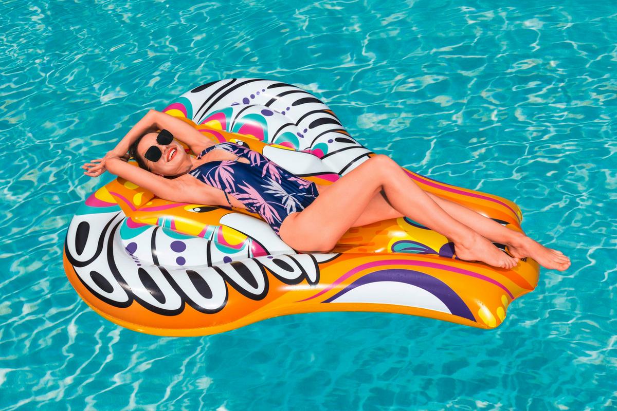 Luftmatratzen LxB: 176x142 cm Bis 90 Kg Belastbar - Schwarz/Orange, MODERN, Kunststoff (176/142/23cm) - Bestway