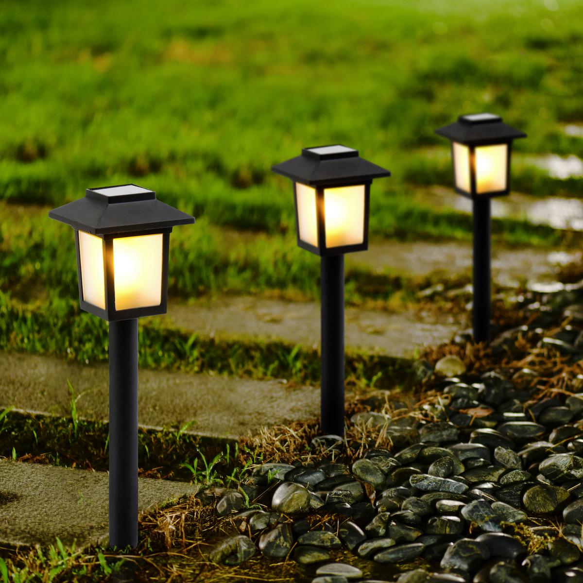 Szolárlámpa Oskar - fekete/fehér, Konventionell, műanyag (8/8/37cm) - Homezone