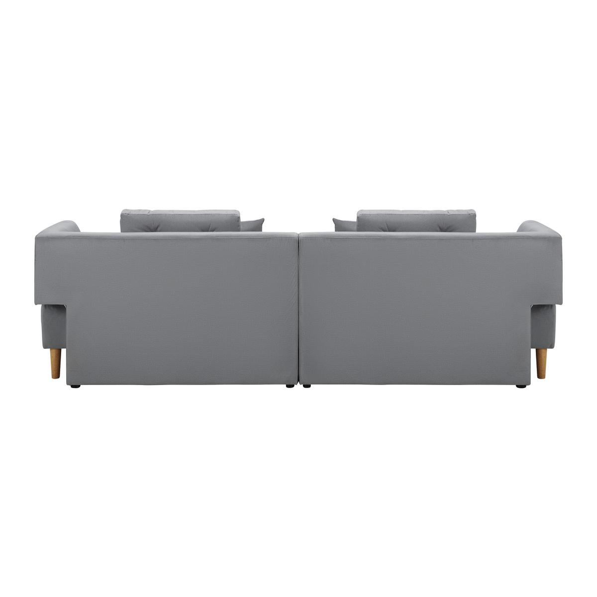 Pohovka s taburetem ELIZA světle šedá - černá/světle šedá, Moderní, dřevo/textil (260/75/210cm) - Bessagi Home