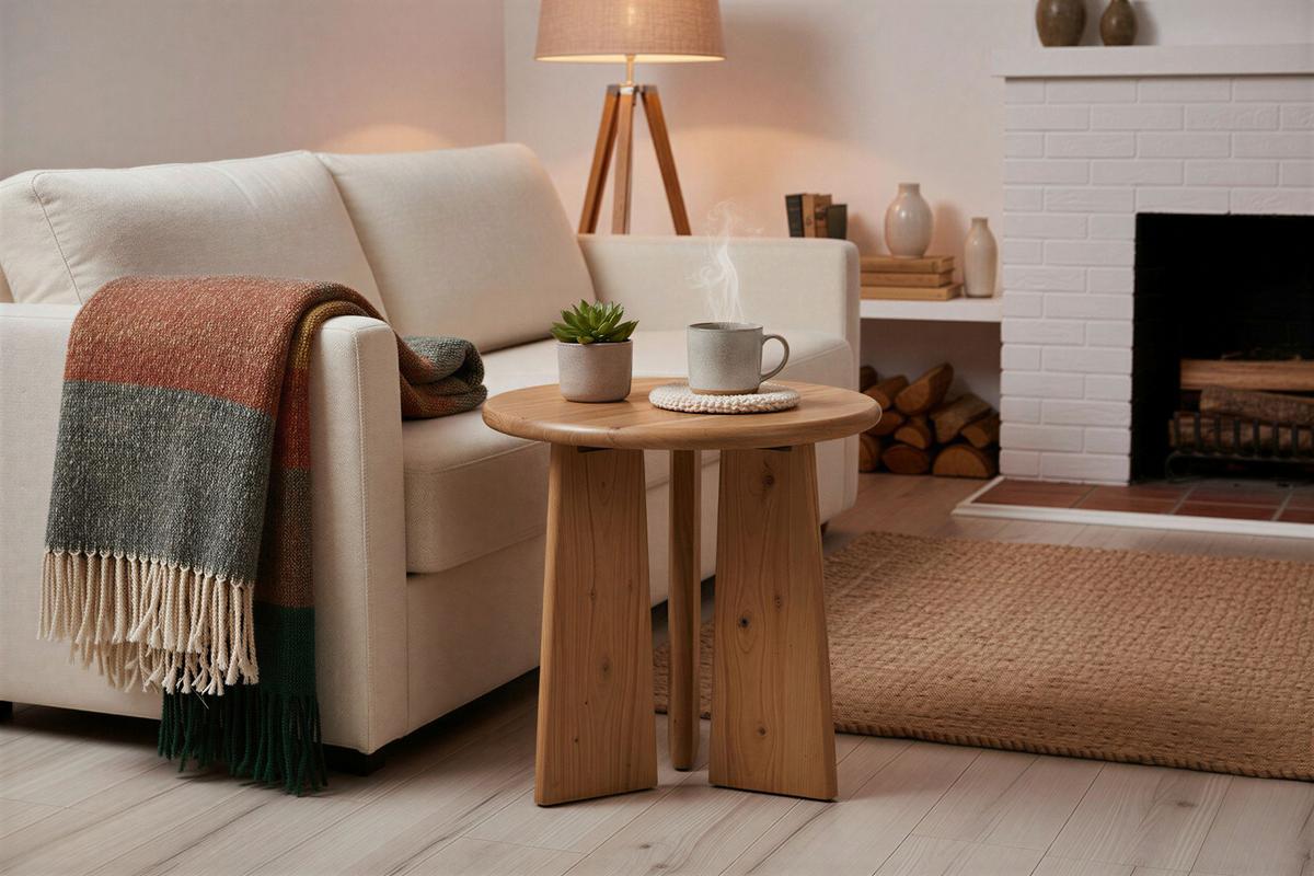 BEISTELLTISCH Akazie Natur B: 60cm - Naturfarben, Design, Holz (60/60/60cm) - MID.YOU