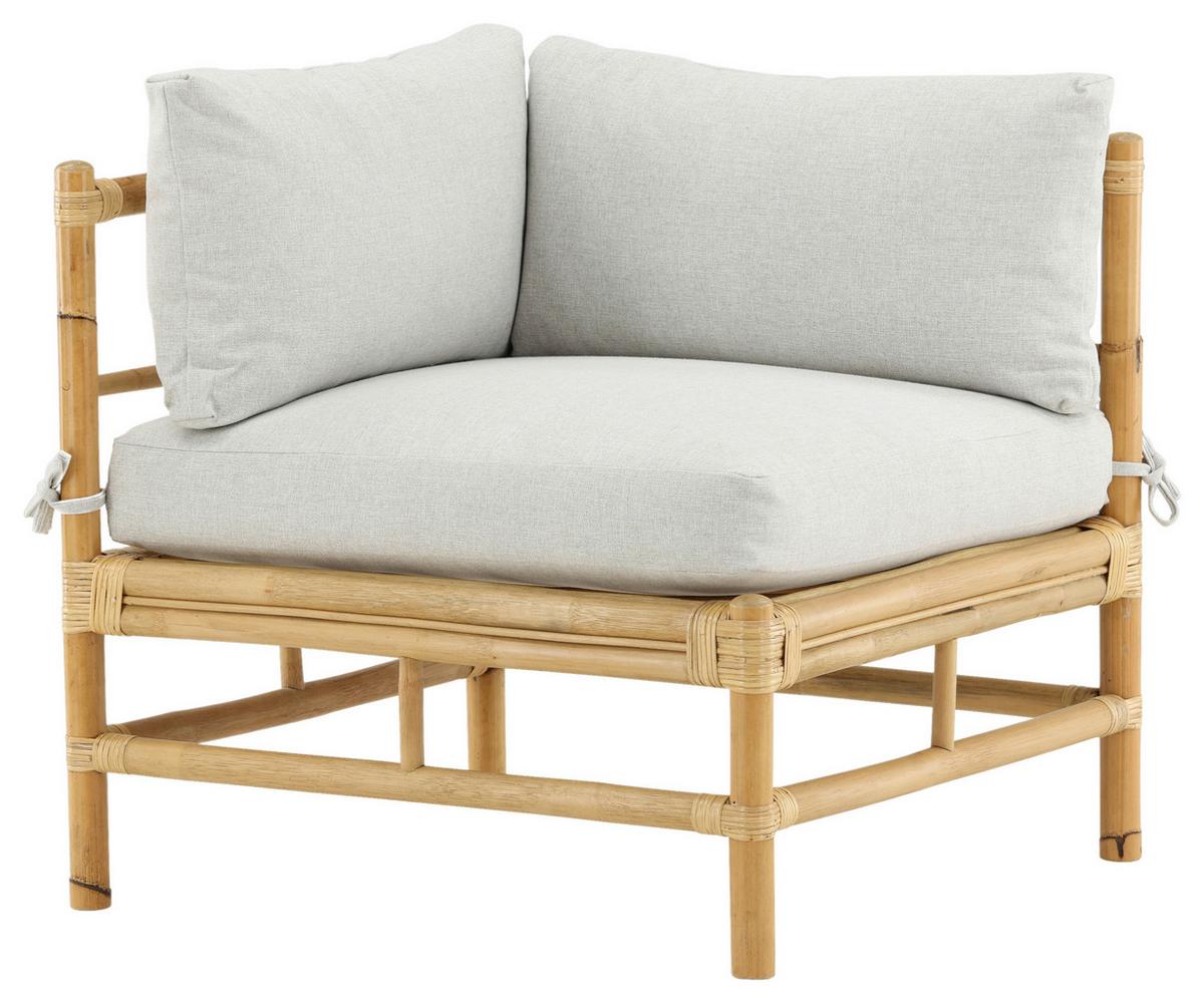 Loungeeckteil Cane - Hellbraun, KONVENTIONELL, Holz/Textil (75/70/74cm) - Gardenson