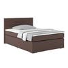Posteľ Boxspring NERO PL: 140/200 cm, hnedá - hnedá/chrómová, Konventionell, kov/textil (140/200cm)