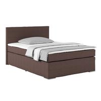Posteľ Boxspring NERO PL: 140/200 cm, hnedá - hnedá/chrómová, Konventionell, kov/textil (140/200cm)
