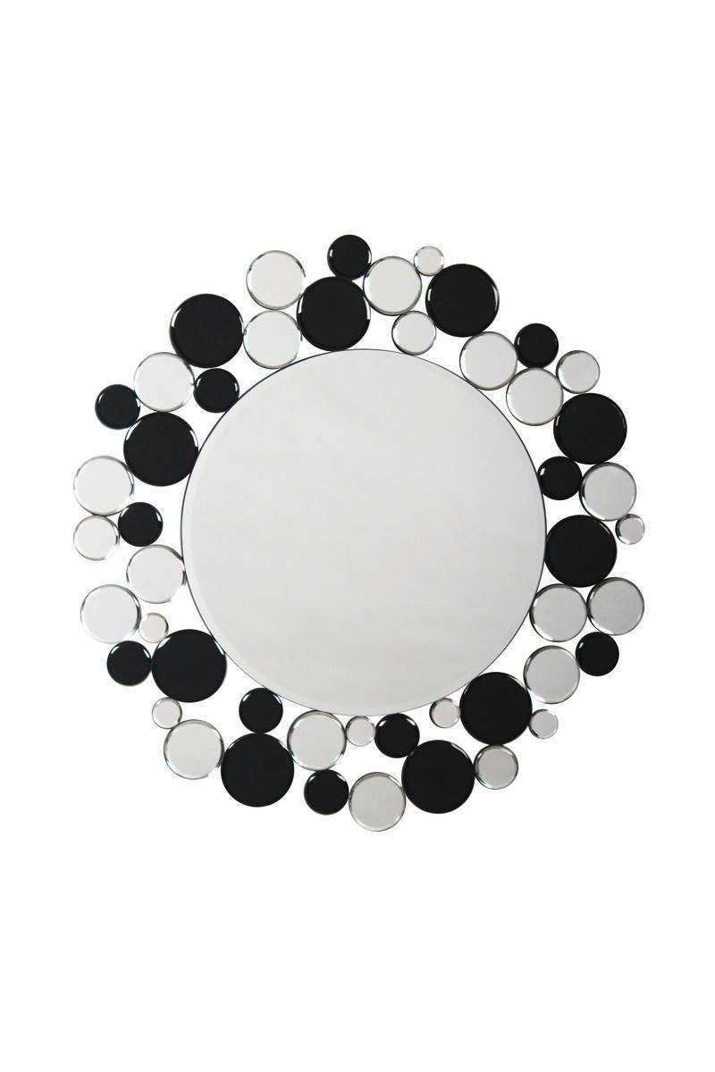 Nástenné zrkadlo ZAMHY-BLK - čierna/strieborná, Basics, kov/sklo (80/80/5cm)