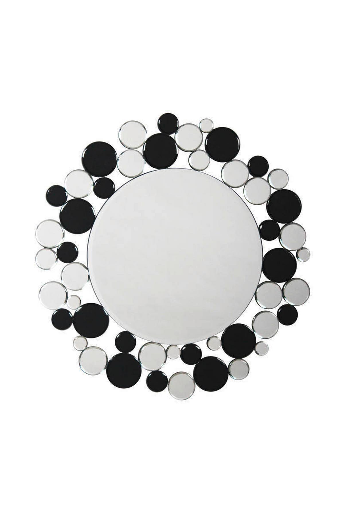 Nástenné zrkadlo čierna/strieborná - čierna/strieborná, Basics, kov/sklo (80/80/5cm)
