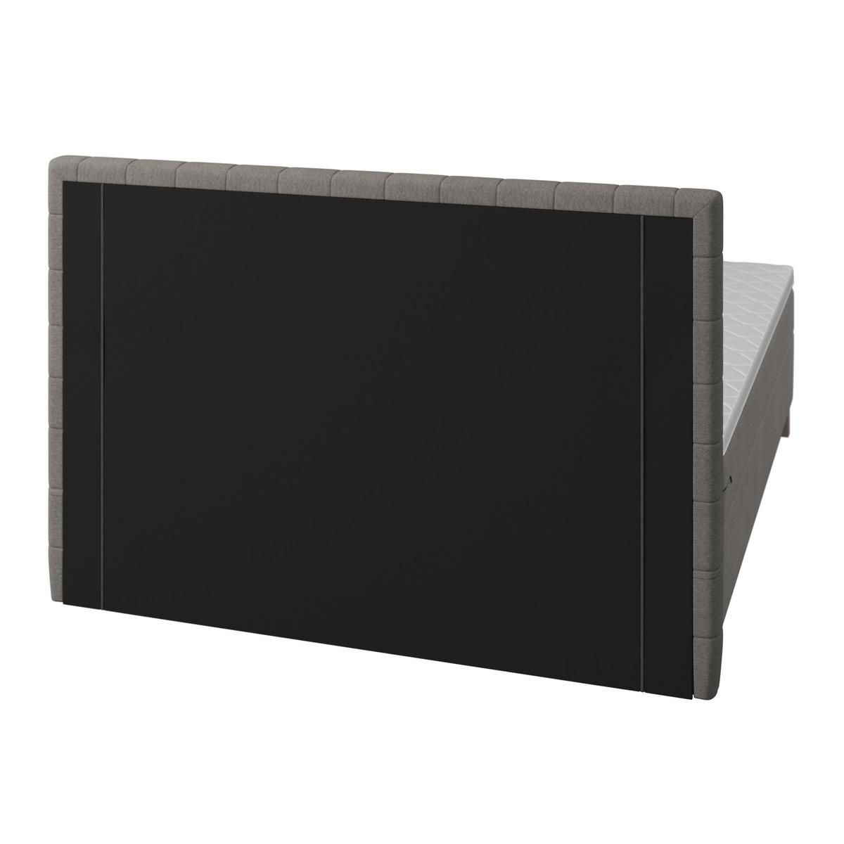 Boxspringová posteľ OLIVIA 180x200, s topperom, sivá - sivá/farba duba, Modern, drevo/textil (180/200cm) - Bessagi Home