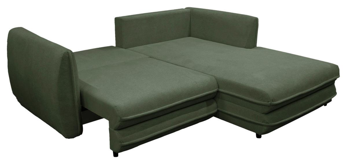 Ecksofa Vivaldi Grün S: 240x201 cm - Schwarz/Grün, Design, Textil (240/201cm) - MID.YOU