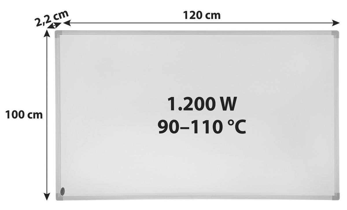 Infrarot Heizung 1200 W Heatforce Ir. 120x100 Cm - Weiß, MODERN, Metall (120/100/2,2cm) - Homezone