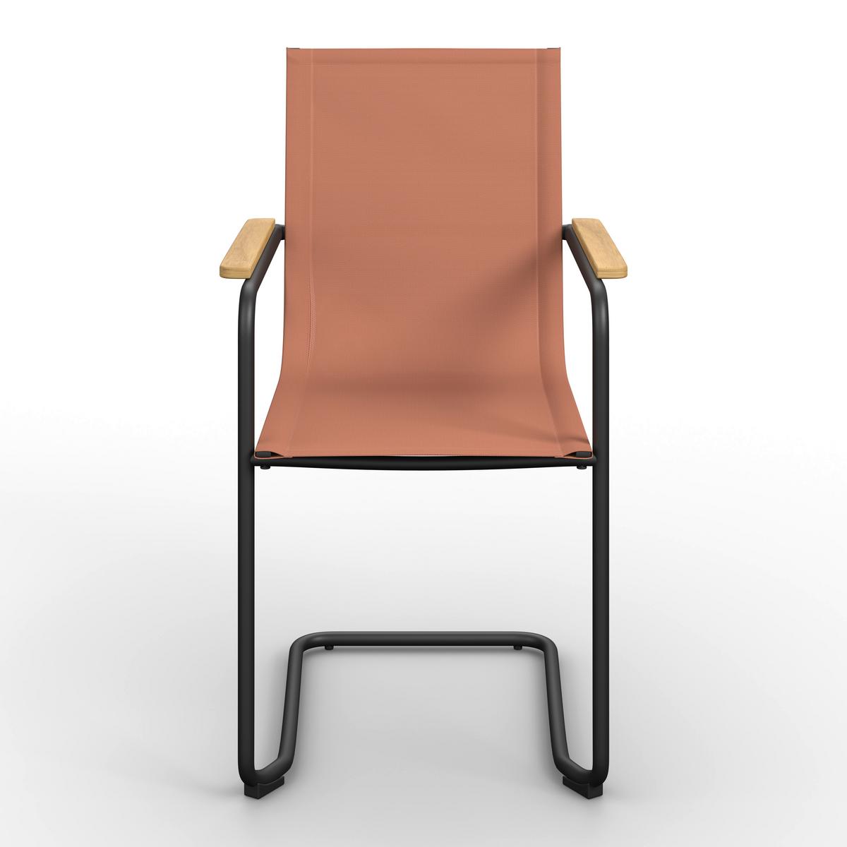 SADA ZAHRADNÍCH KŘESEL DAISY - černá/červená, Moderní, kov/dřevo (55,5/95/55cm) - Bessagi Garden