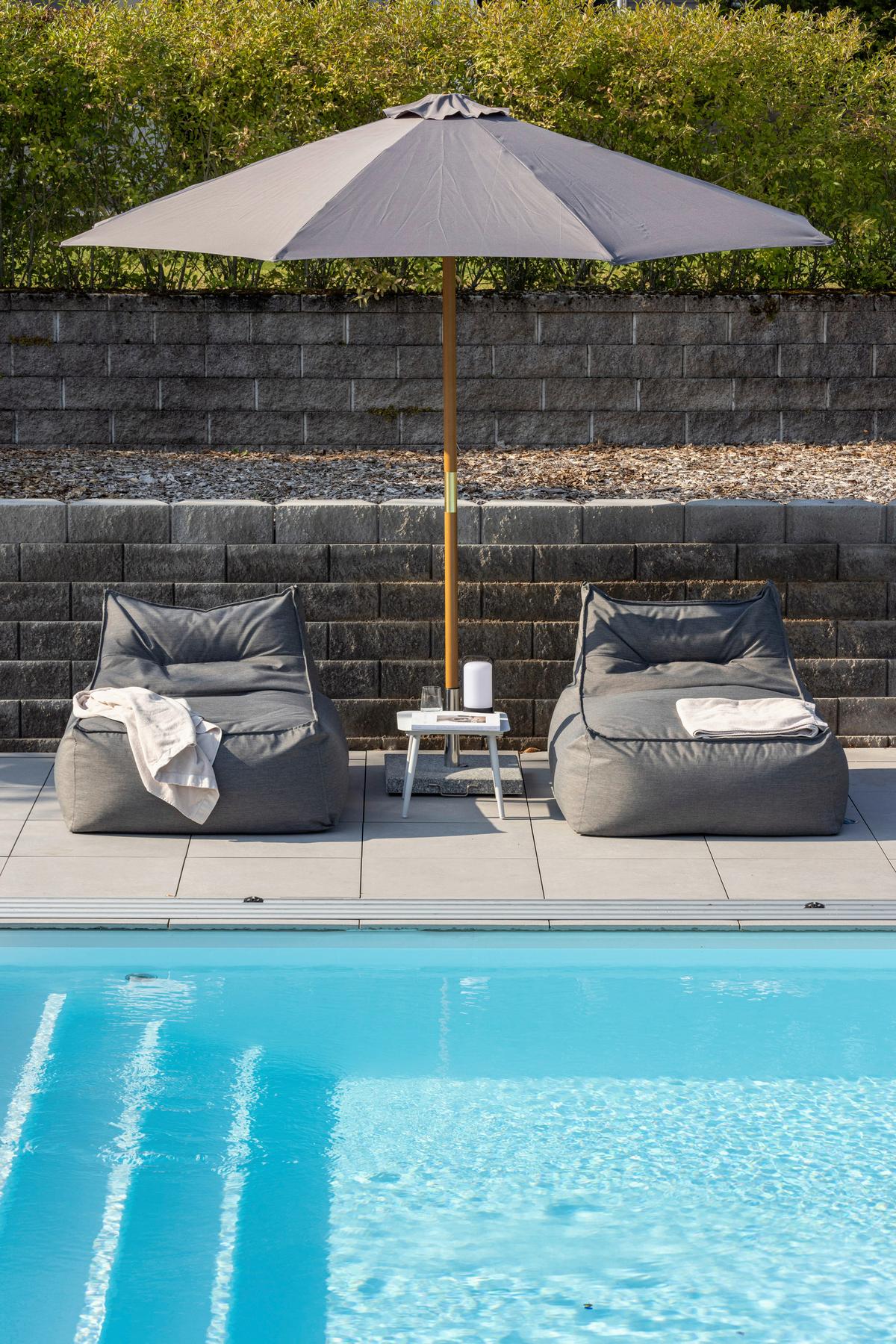 Sonnenschirm Ixos DM: 300cm H: 244cm Grau - Grau, KONVENTIONELL, Holz/Textil (300/244cm) - Gardenson