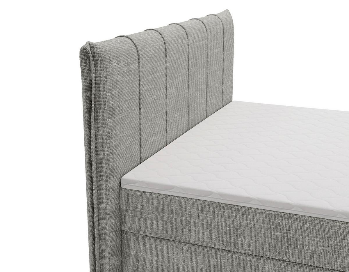Americká posteľ VELORIA 140x200, sivá - sivá/prírodná farba, Konventionell, drevo/textil (140/200cm) - Mömax