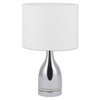 LED-Tischlampe Weiß/ Chromfarben Textilschirm - Chromfarben/Weiß, KONVENTIONELL, Kunststoff/Textil (25/43,5cm) - Näve