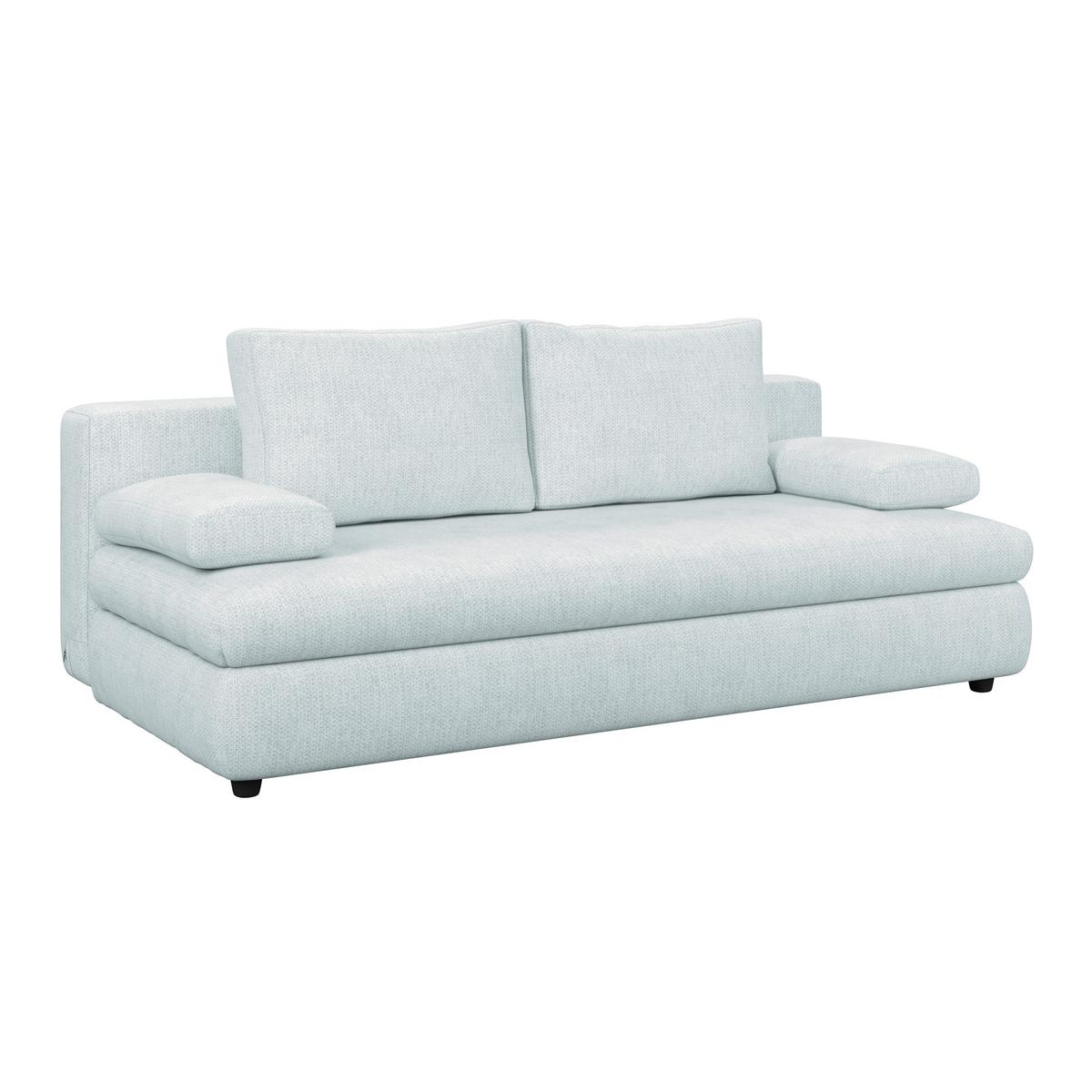 3-Sitzer-Sofa mit Schlaffunktion Olso eisblau - Hellblau, Trend, Holz/Kunststoff (205/72/100cm)