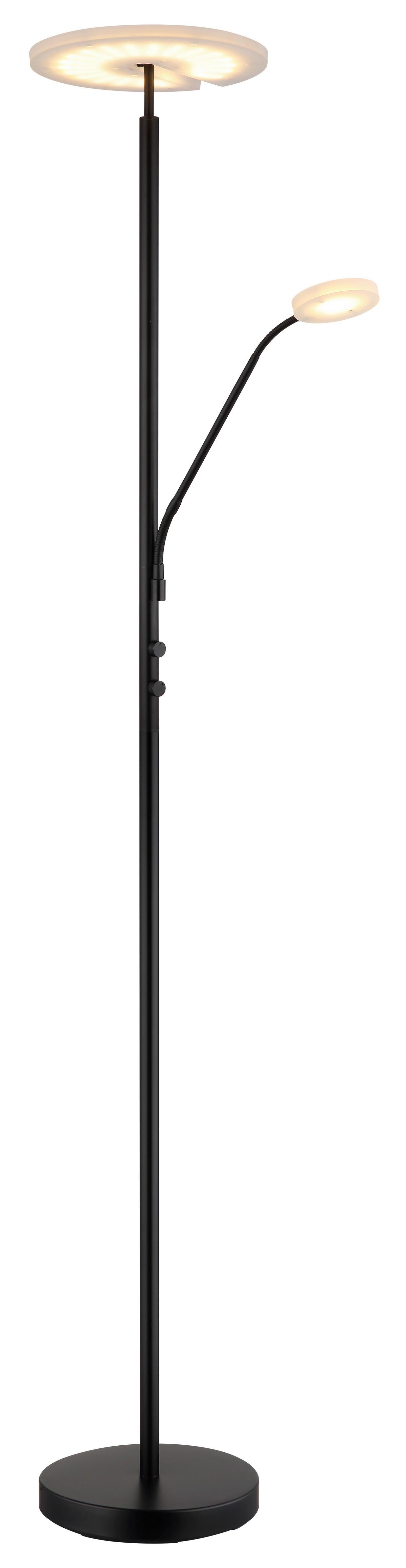 Led-stehleuchte Stanford Klar Schwarz D: 30 Cm - Klar/Schwarz, Design, Kunststoff/Metall (30/180cm) - Globo