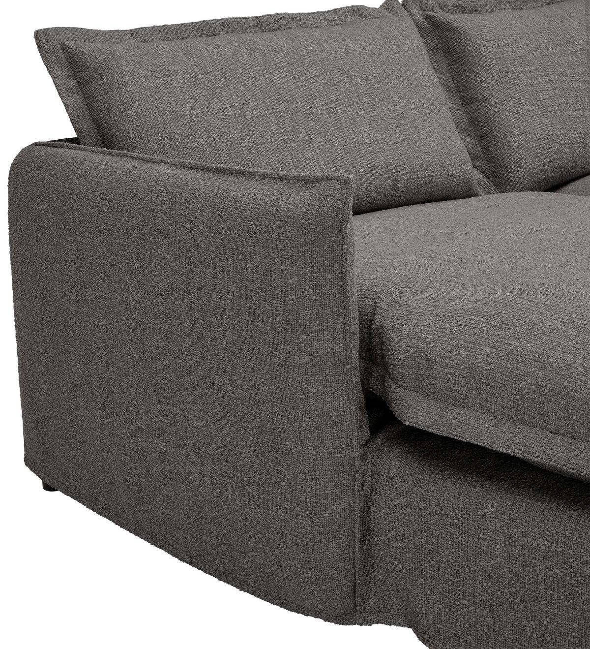 Ecksofa Toscana - Schwarz/Grau, Trend, Textil (165/295cm) - Livetastic