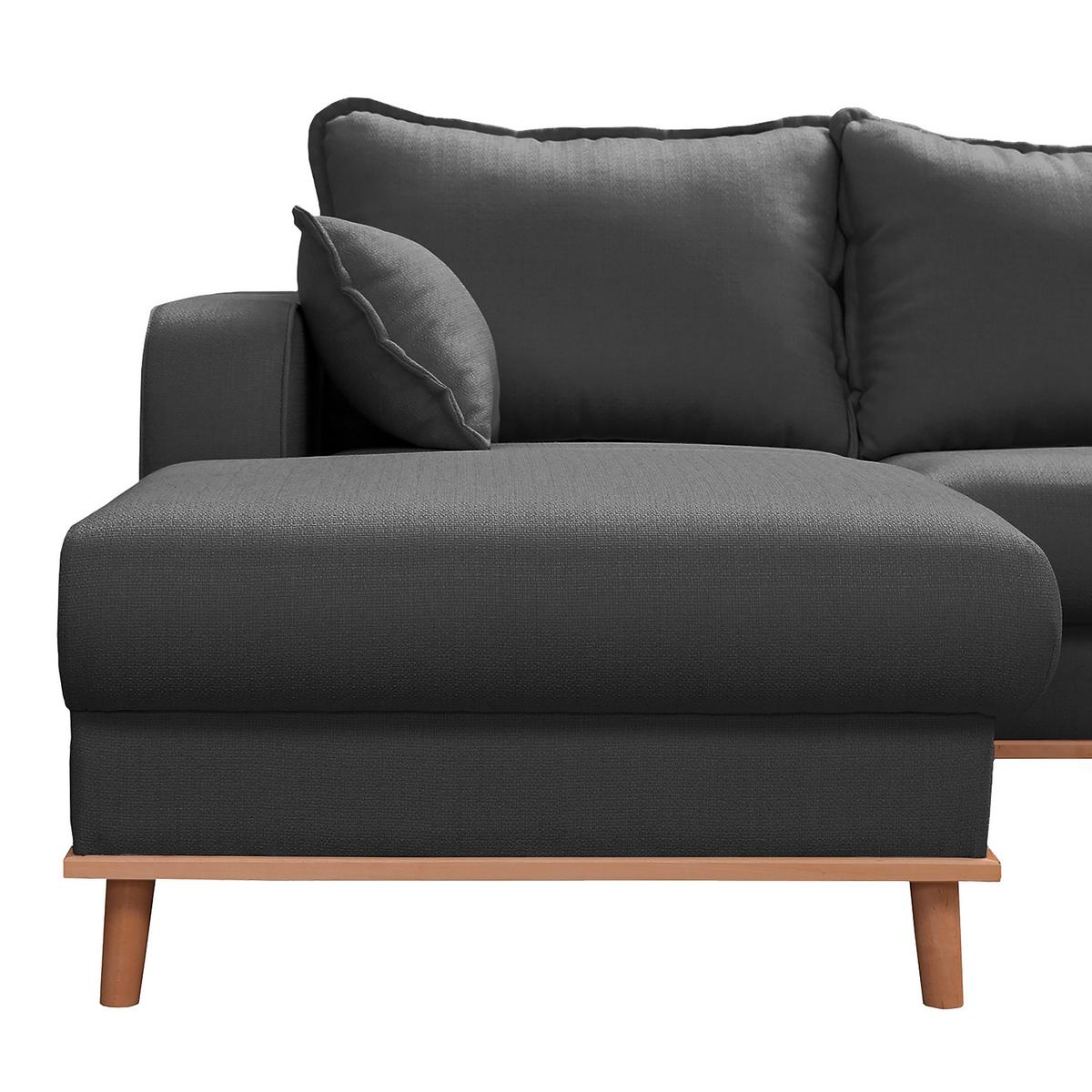 Wohnlandschaft Beata D.grau U: 170x296x167 cm - Wengefarben/Dunkelgrau, Design, Textil (170/296/167cm) - Livetastic