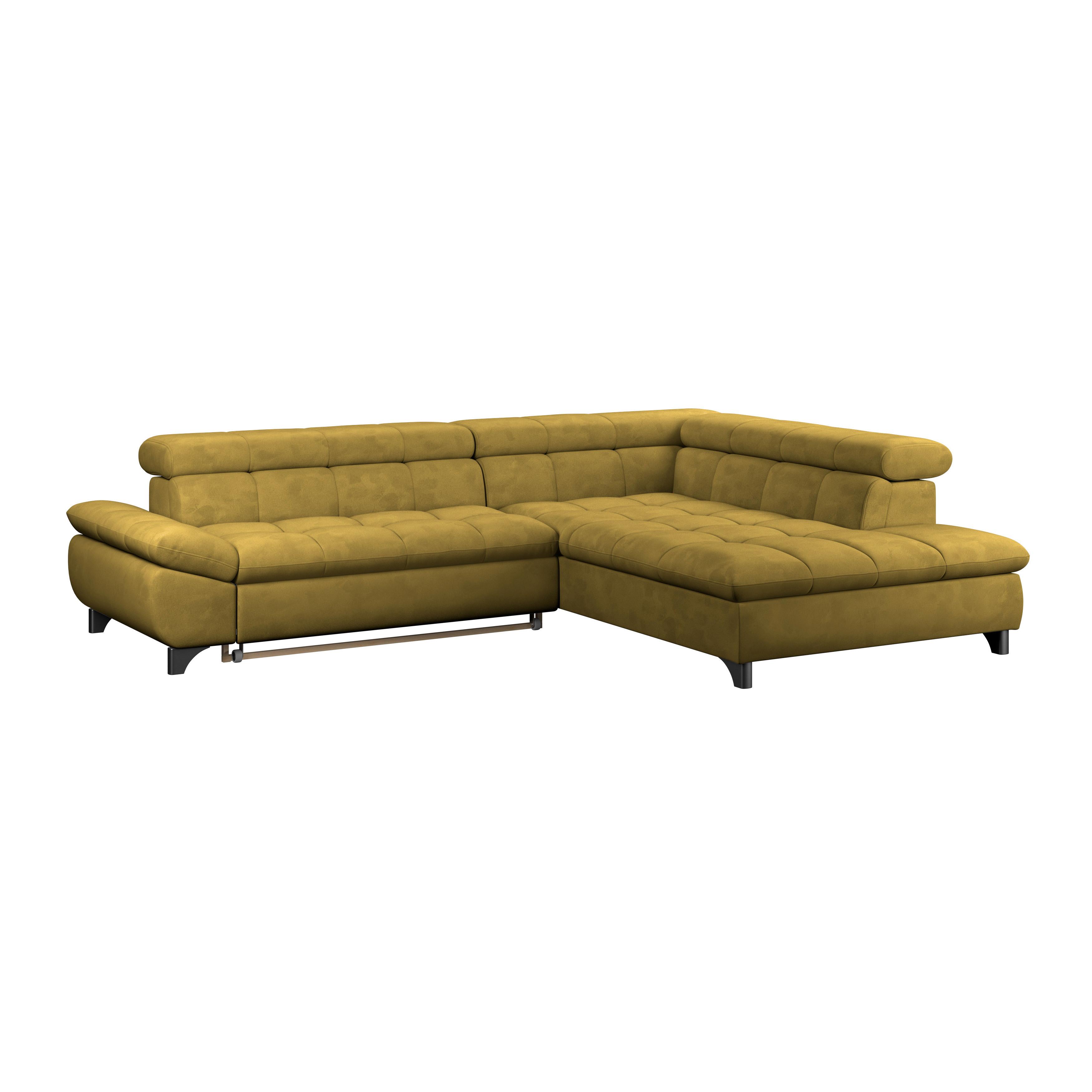 Ecksofa Gemini Senfgelb, B: 312cm - Chromfarben/Senfgelb, KONVENTIONELL, Textil (312/234cm)