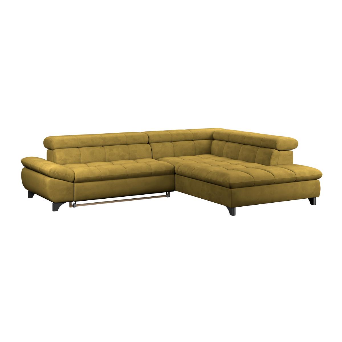 Ecksofa Gemini Senfgelb, B: 312cm - Chromfarben/Senfgelb, KONVENTIONELL, Textil (312/234cm)