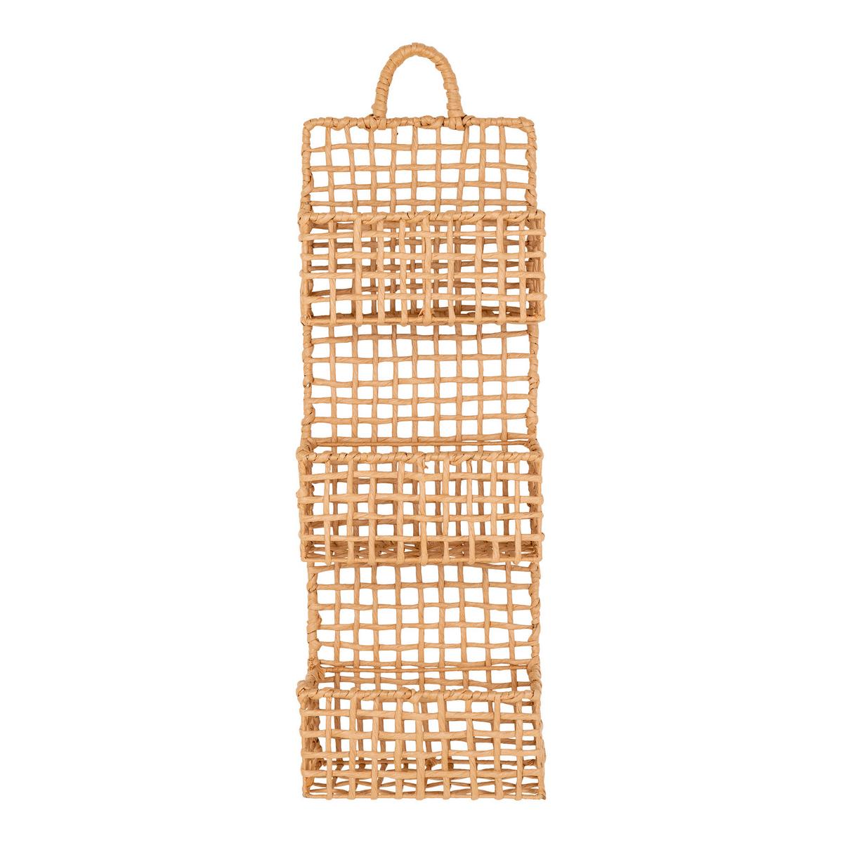 Wandregal Sines Hellbraun B: 25 cm - Hellbraun, Design, Papier/Metall (25/70/15cm)