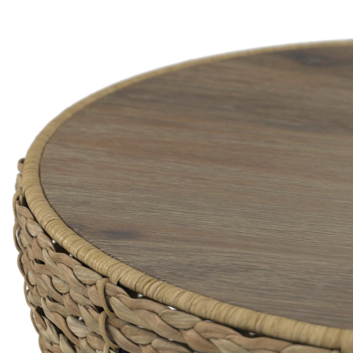 ZAHRADNÍ ODKLÁDACÍ STOLEK NOELIA - černá/přírodní barvy, Moderní, kov/dřevo (45/55/45cm) - Bessagi Garden