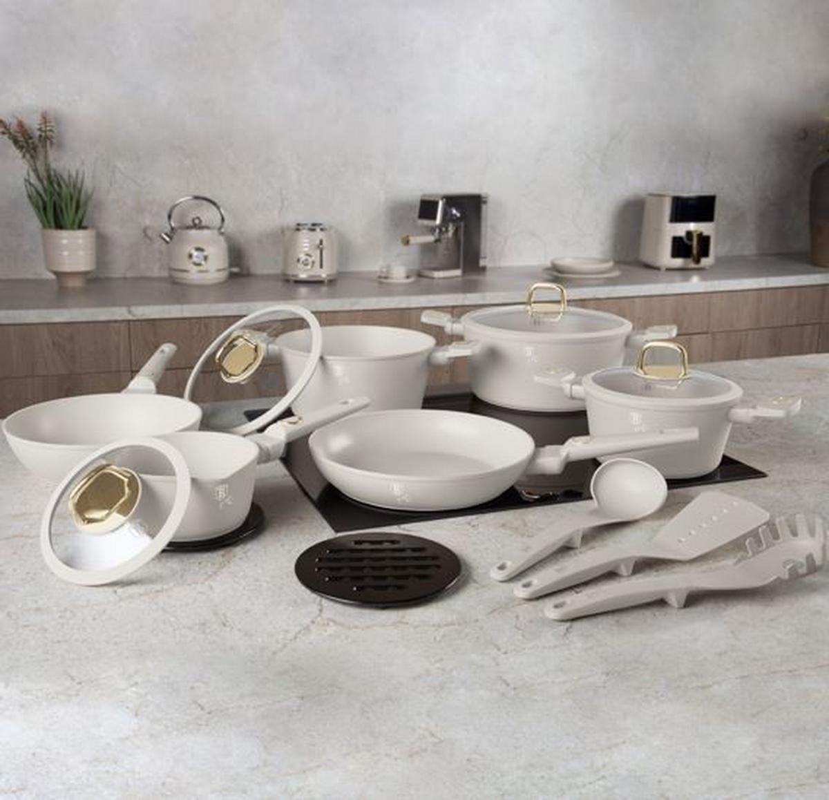 Kochtopfset 15--Teilig., Creme - Creme, Basics, Metall