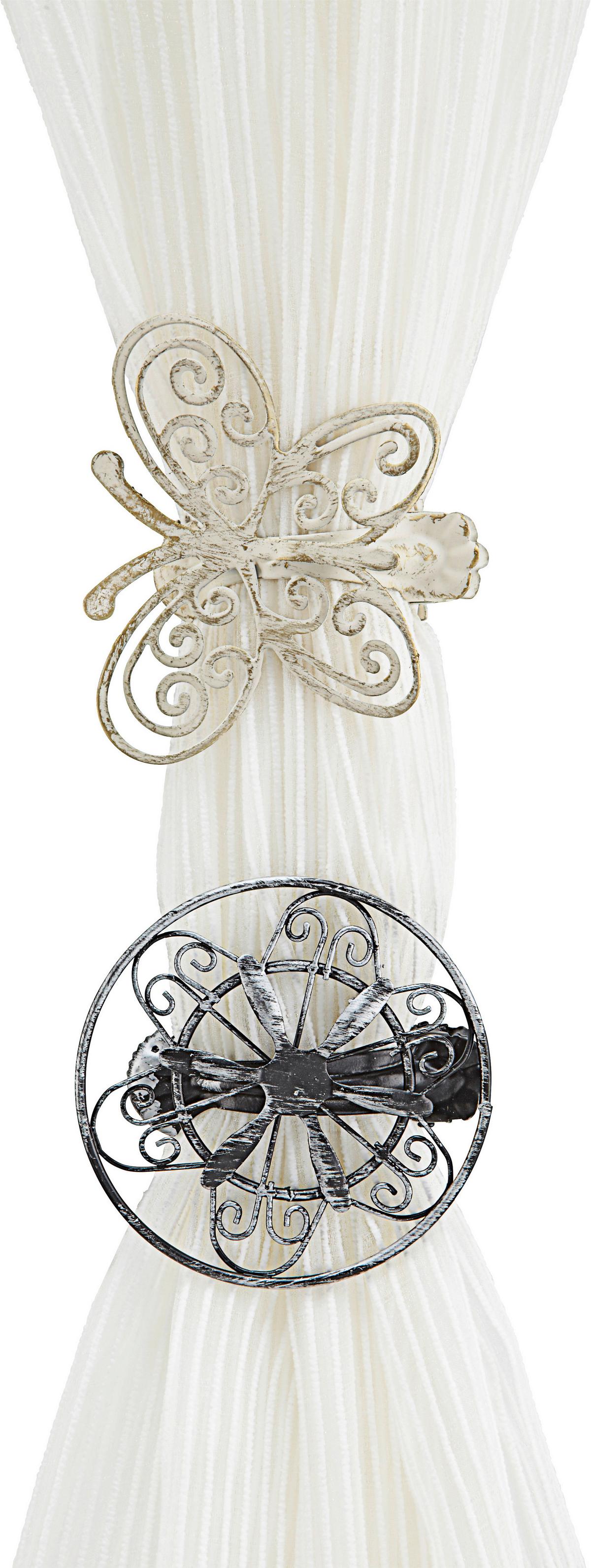 DEKORAČNÍ SPONKA ANTIK - měděné barvy/krémová, kov (8,5/6,5cm) - Modern Living