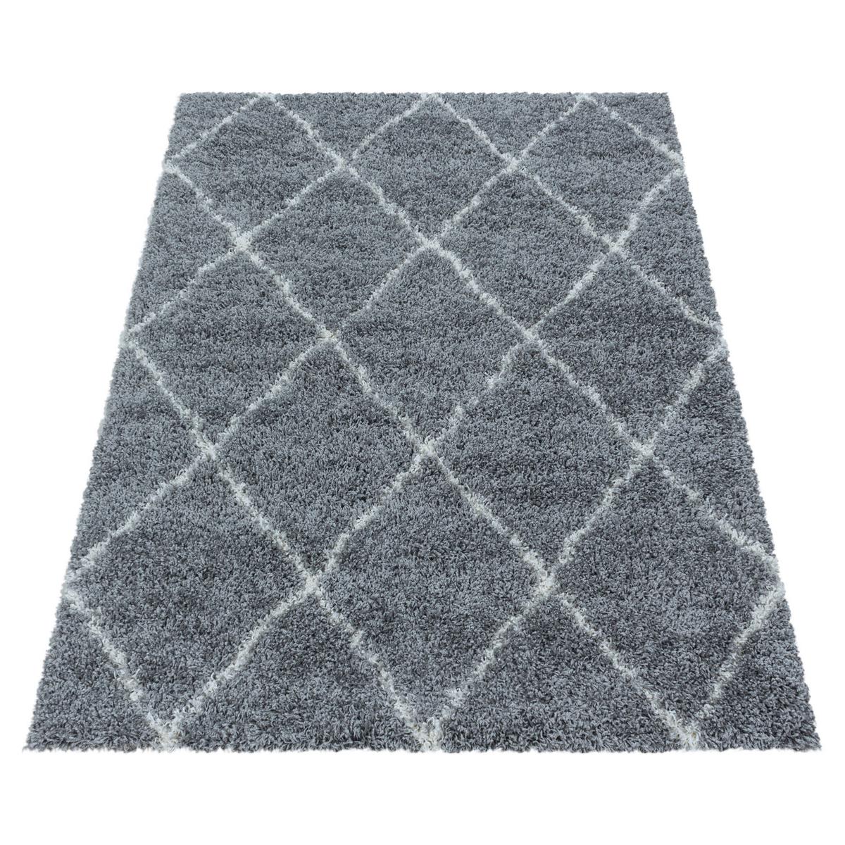 Hochflor Teppich Grau Alvor 80x150 cm - Grau, Basics, Textil (80/150cm)