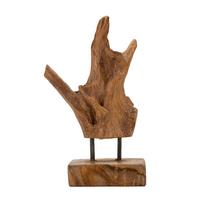 Skulptur Akar Teak. Braun B: 20 cm - Braun, Basics, Holz (20/34/11cm)