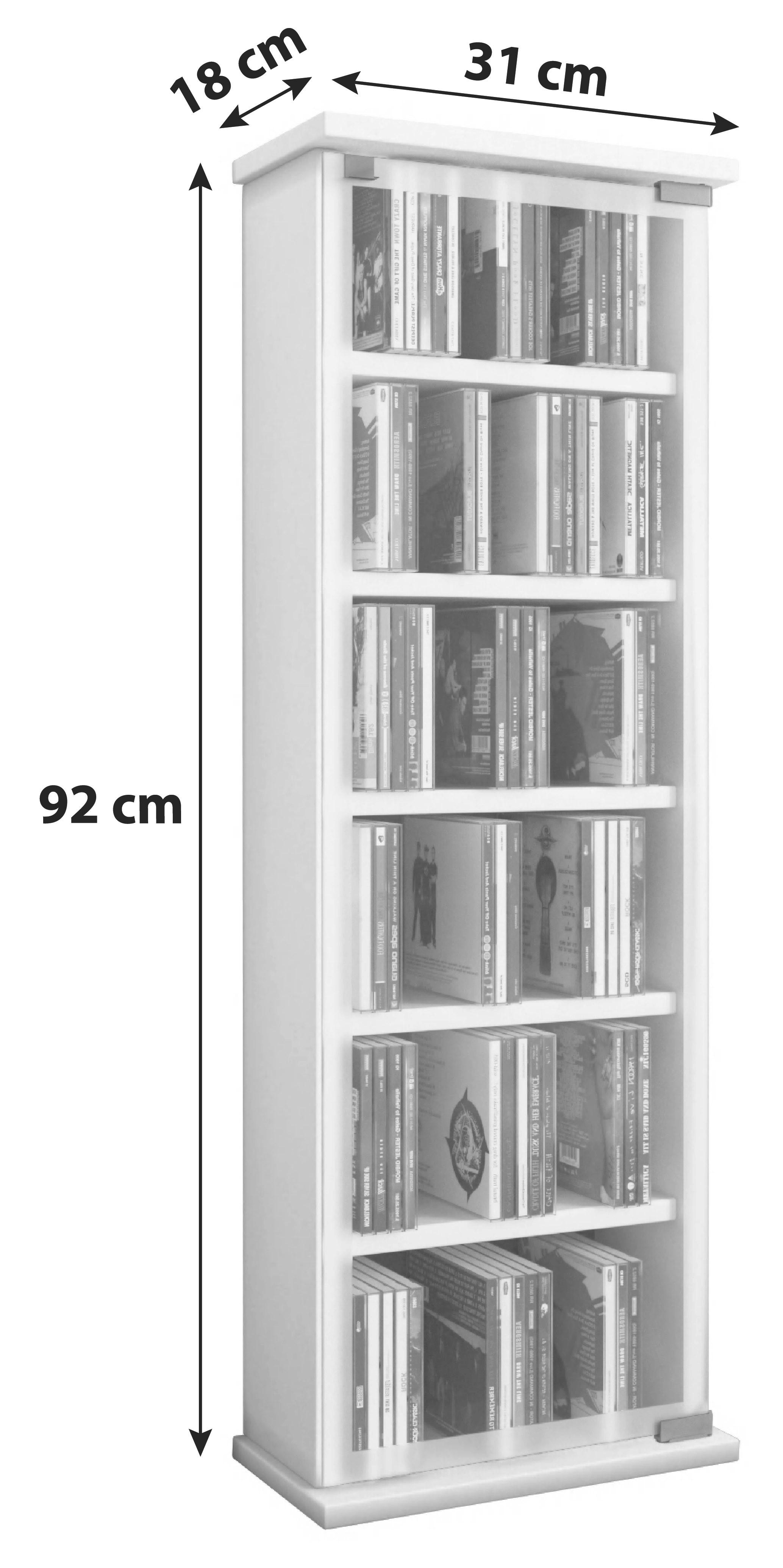 MID.YOU CD Regal mit Glastür Classic 31 cm Eiche Dekor