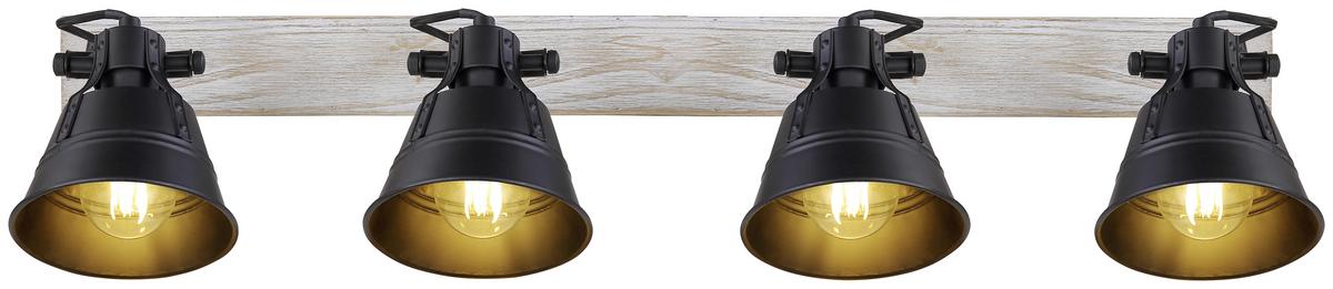 Strahler 15366s-4 Günther - Goldfarben/Schwarz, Trend, Holz/Metall (82/17,5/18cm) - Globo