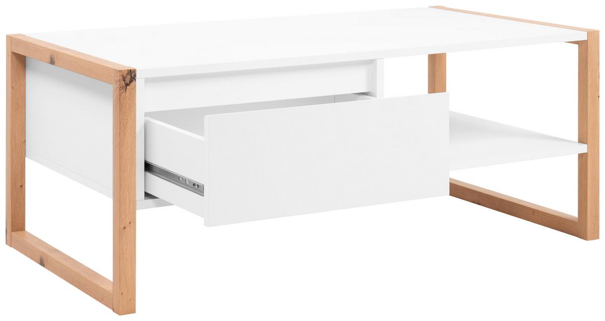 Couchtisch Denver Weiß/Eiche Dekor L: 100cm - Weiß/Eiche Artisan, Design, Holzwerkstoff (100/40/55cm) - MID.YOU