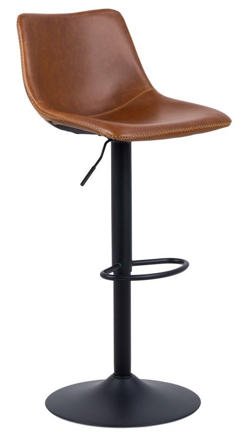 Barhocker Mit Lehne Oregon Braun/hellbraun - Hellbraun/Schwarz, Trend, Textil/Metall (47/110/51cm) - MID.YOU