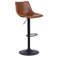 Barhocker Mit Lehne Oregon Braun/hellbraun - Hellbraun/Schwarz, Trend, Textil/Metall (47/110/51cm) - MID.YOU